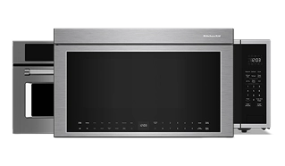 A collage of KitchenAid® Multifunctional Microwaves.
