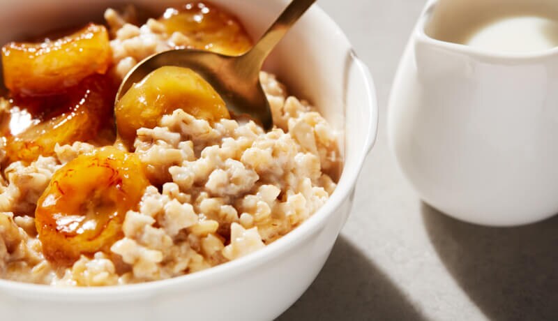 Creamy Oats With Caramelized Bananas.