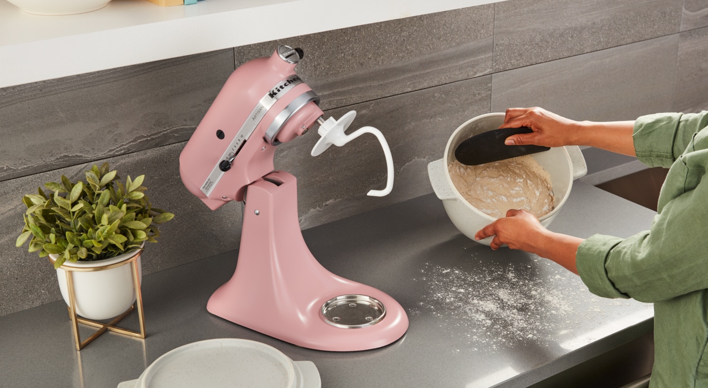 Pink KitchenAid® stand mixer with C-Dough Hook Pink KitchenAid® stand mixer with C-Dough Hook