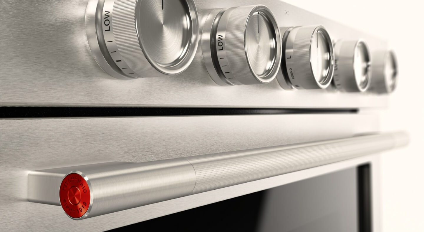 Close-up of a KitchenAid® range