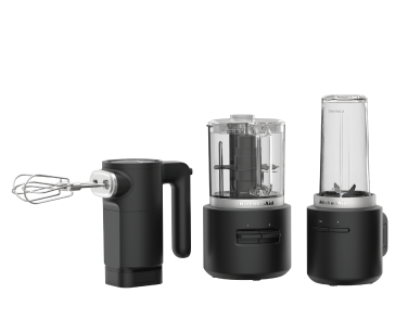 A set of three KitchenAid Go™ Cordless Appliances.