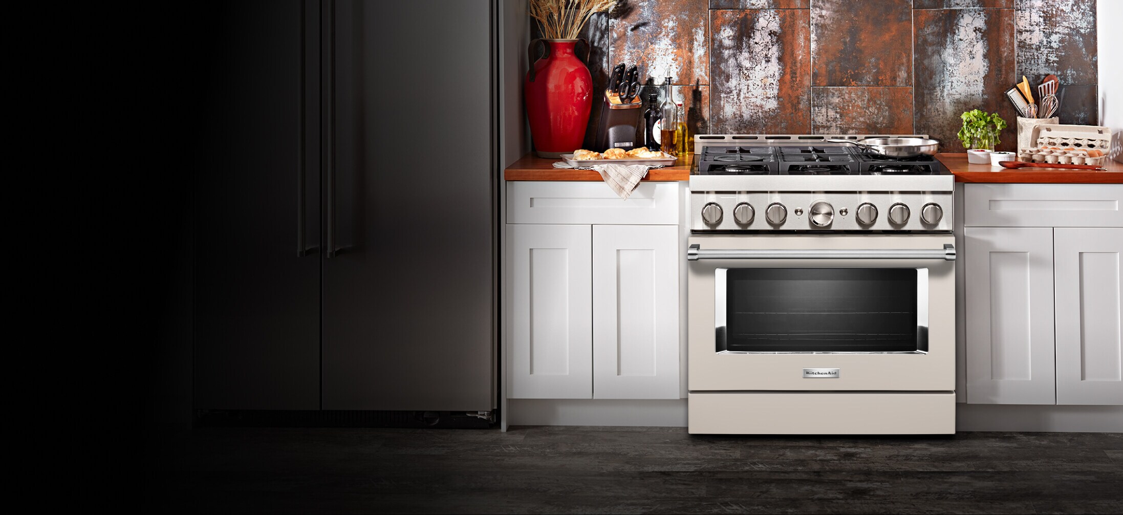 Kitchen with milkshake range.