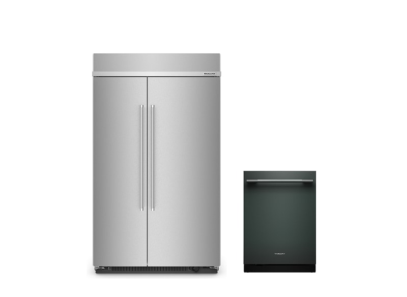 A refrigerator and dishwasher