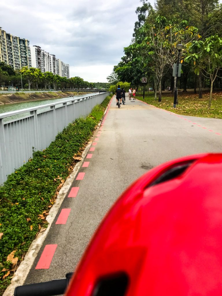 A bike path along a river.