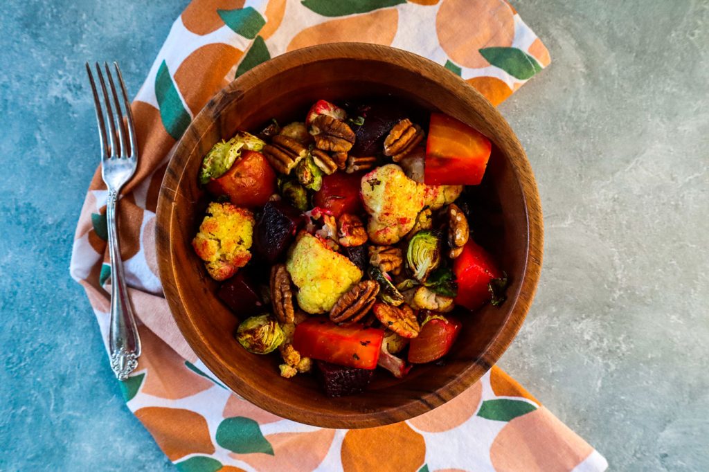 Roasted vegetables.