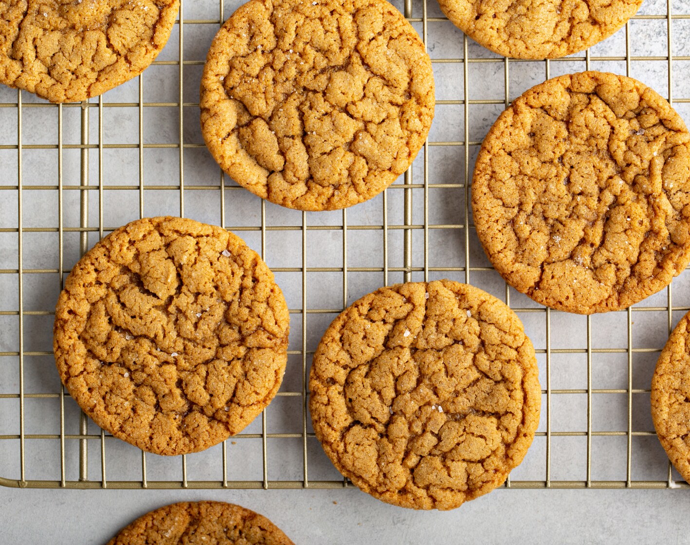 Spiced cookies on a cooling rack