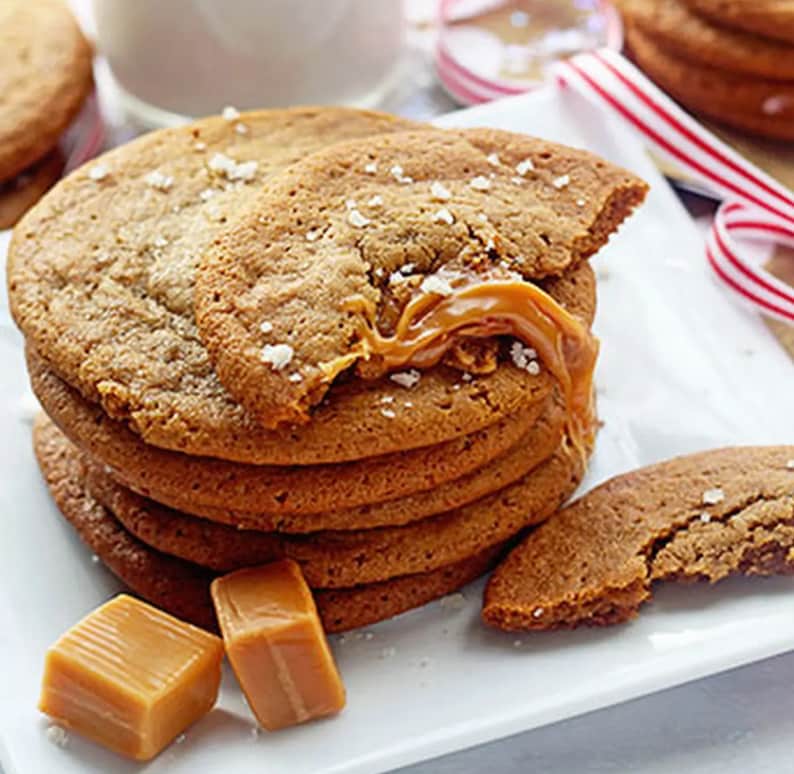 Salted caramel ginger cookies