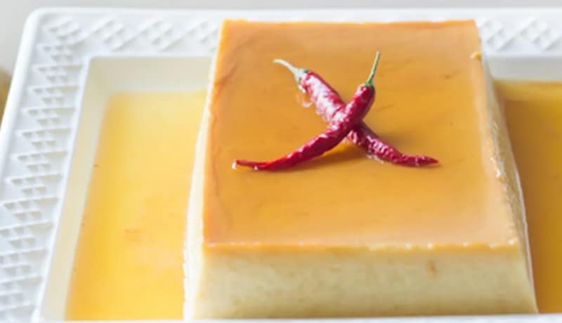 Mango Flan with Chile Caramel