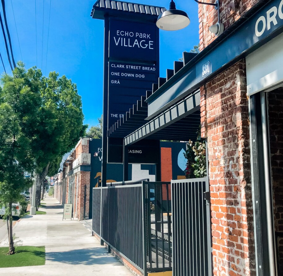 The exterior sign of the Clark Street Bakery in Echo Park.