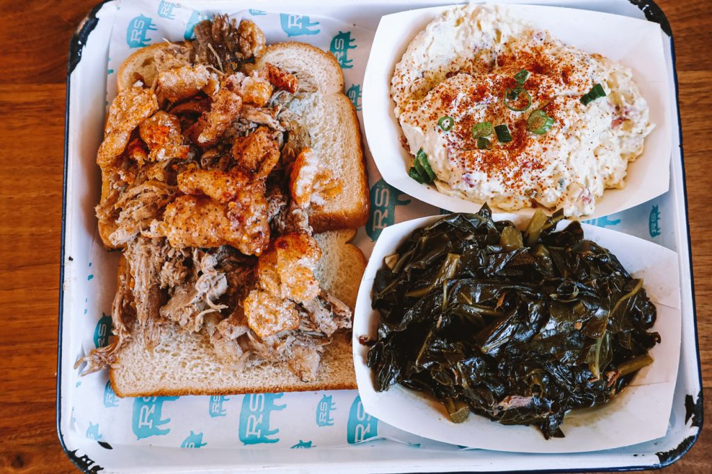 A fresh sandwich from Rodney Scott's BBQ.