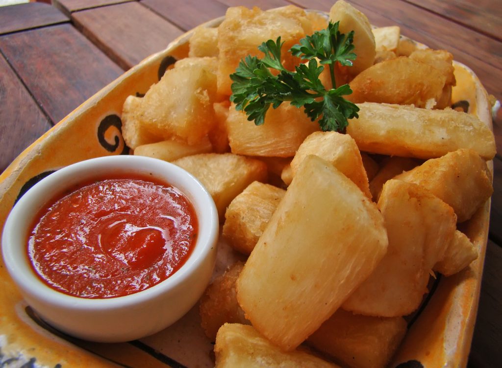 Fried yuca bites.