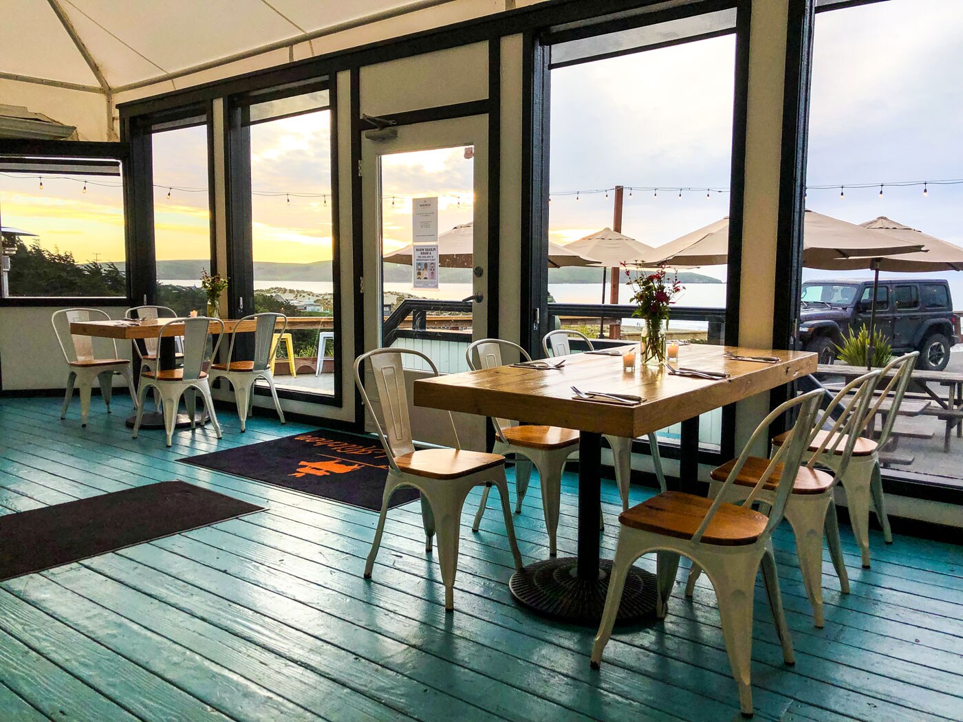 The dining area of Dillon Beach Coastal Kitchen.