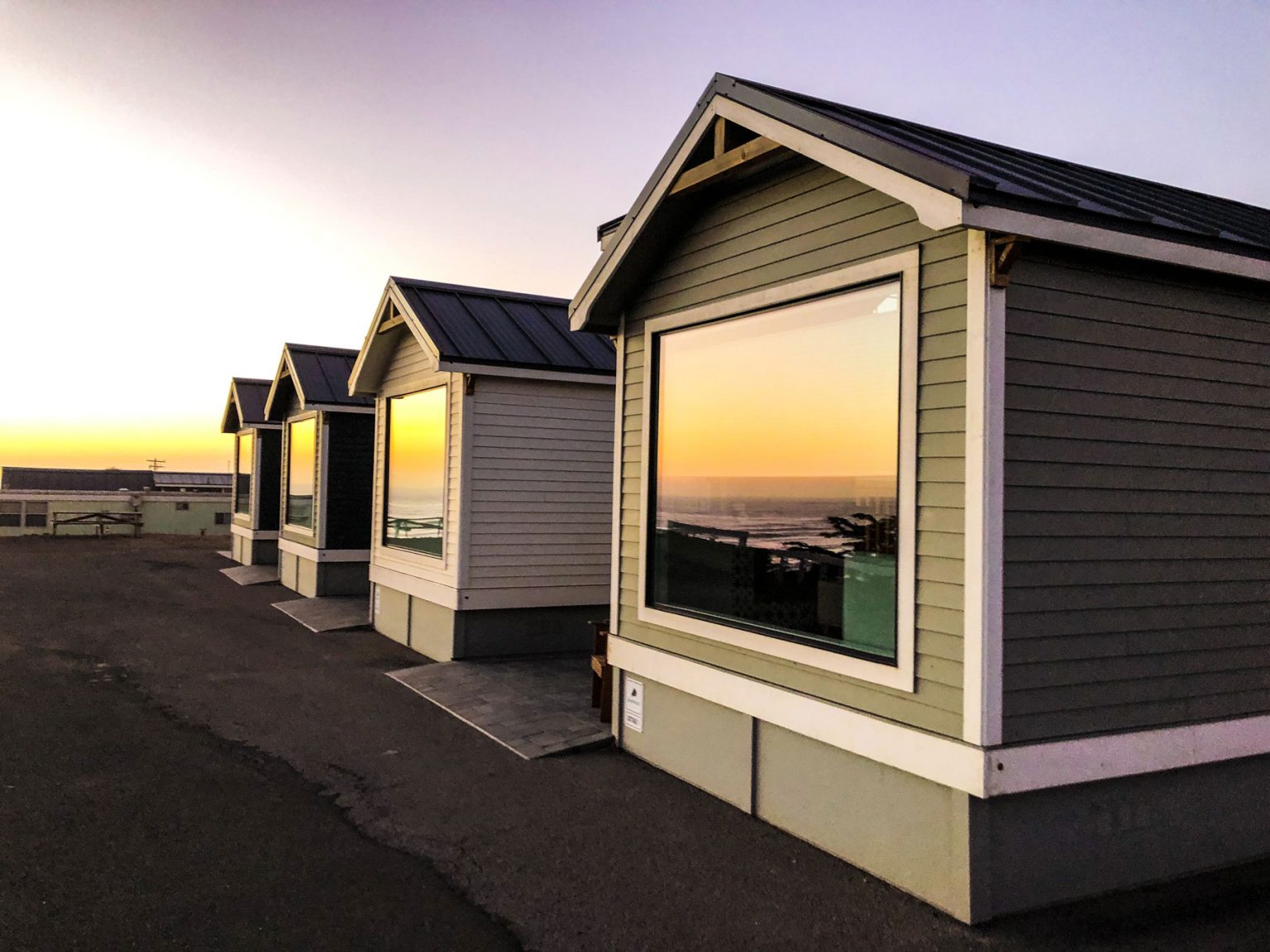 The Dillon Beach Coastal Kitchen cabins.