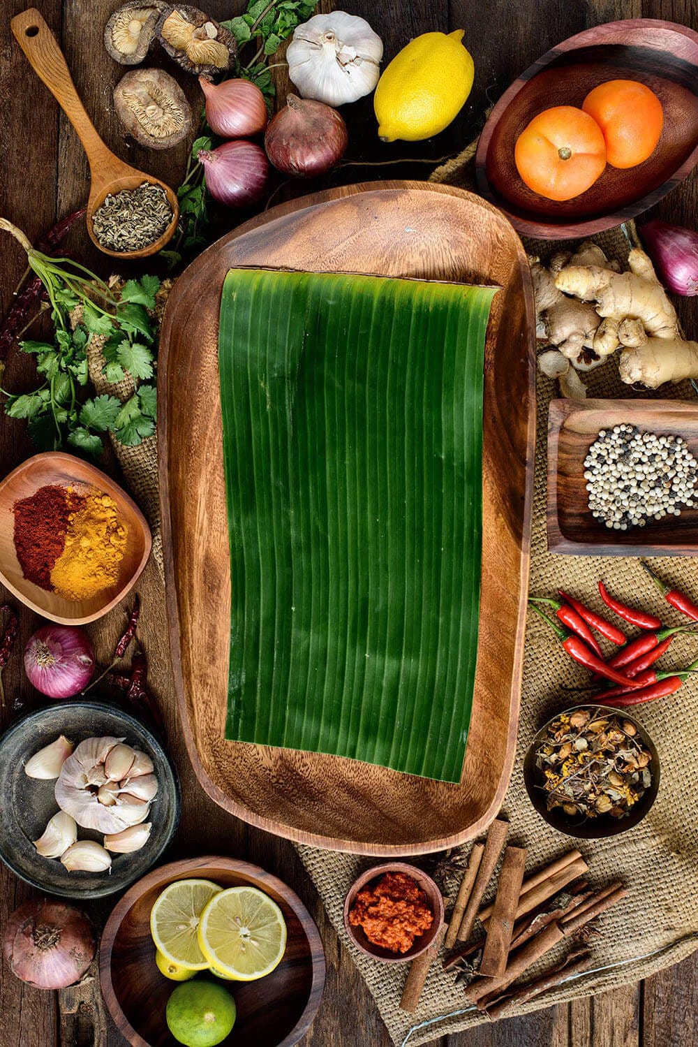 A flattened amboo leaf ready to be prepared.