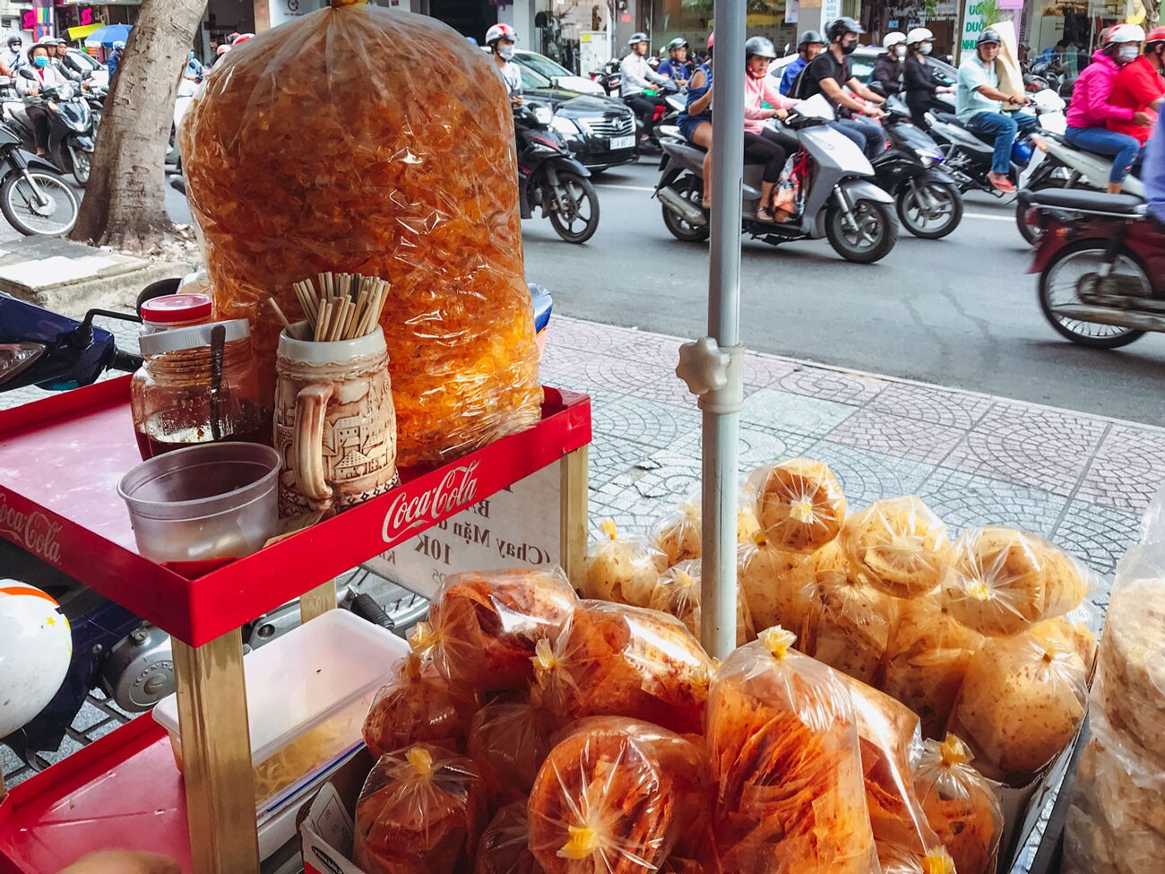 A small food stall ready to sell its eats.