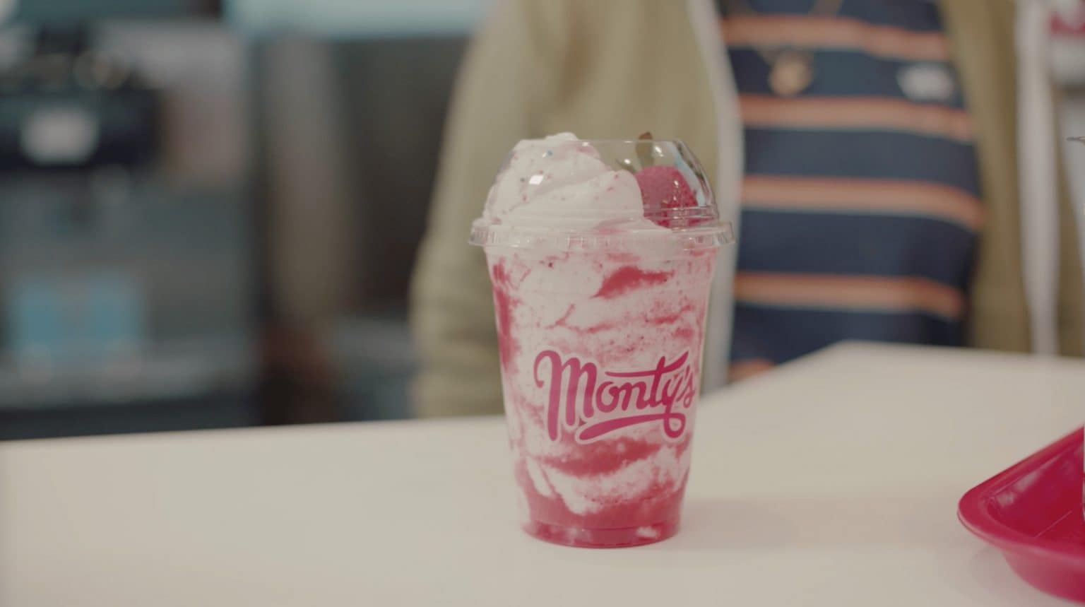 A strawberry shake from Monty’s Good Burger.