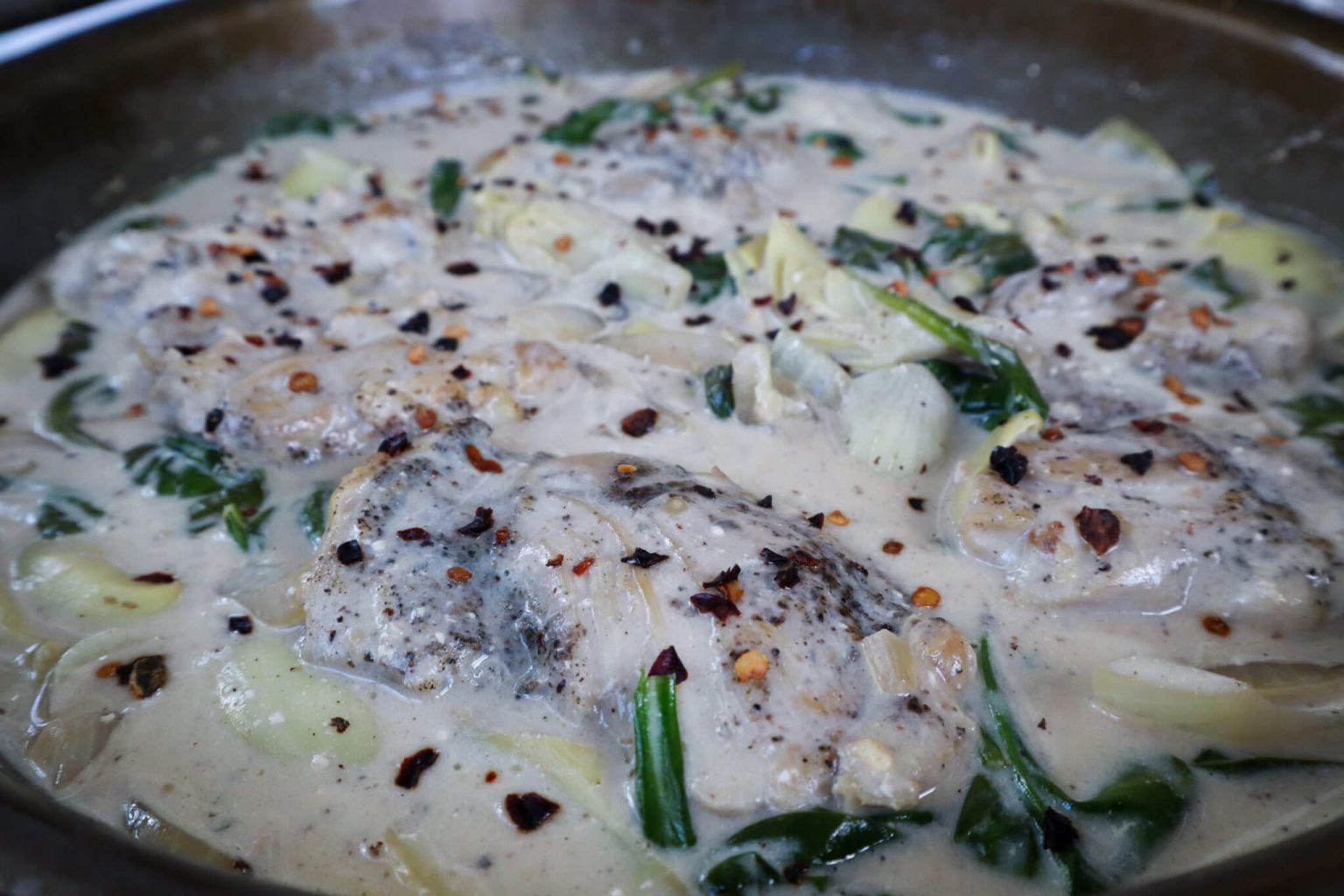 A chicken dish made with licorice tea.