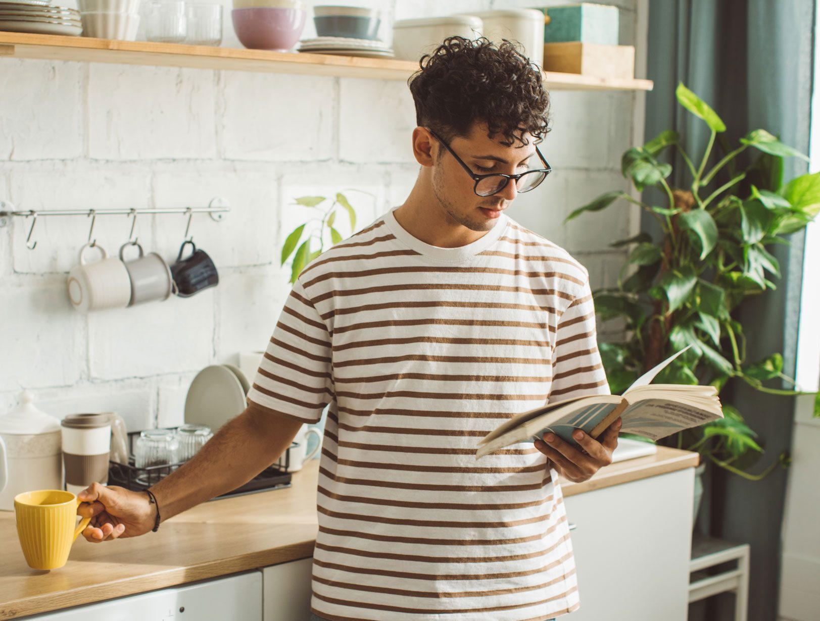 A person reading a book.