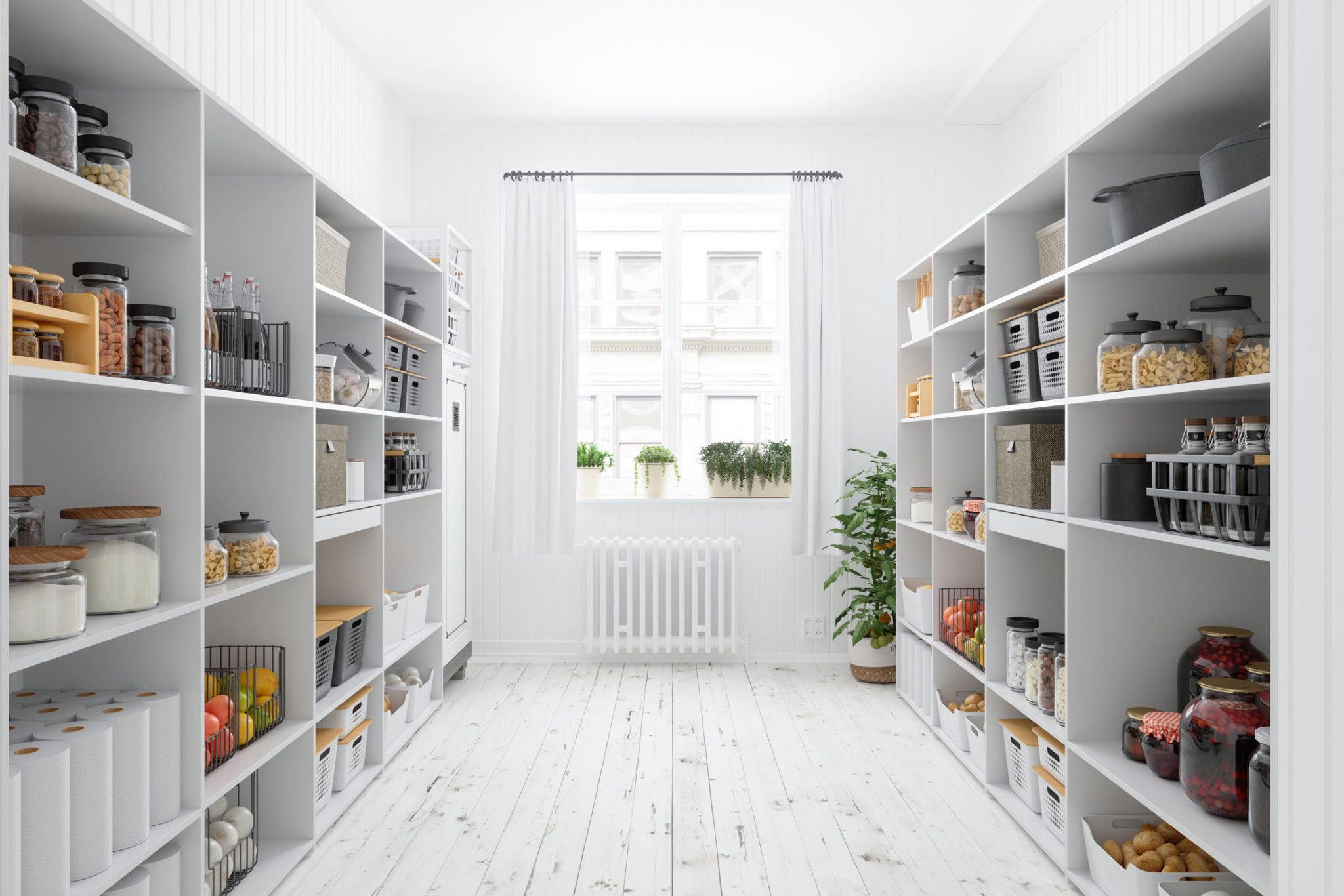 An organized pantry.