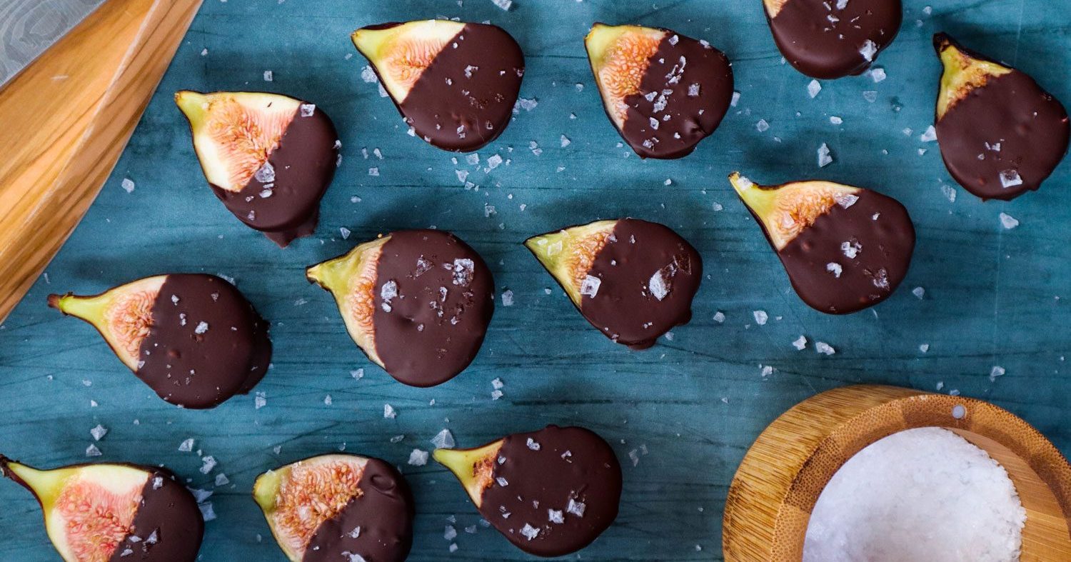 Chocolate covered fruit lightly salted.