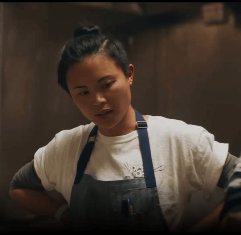 Marielle Fabie overseeing her kitchen.