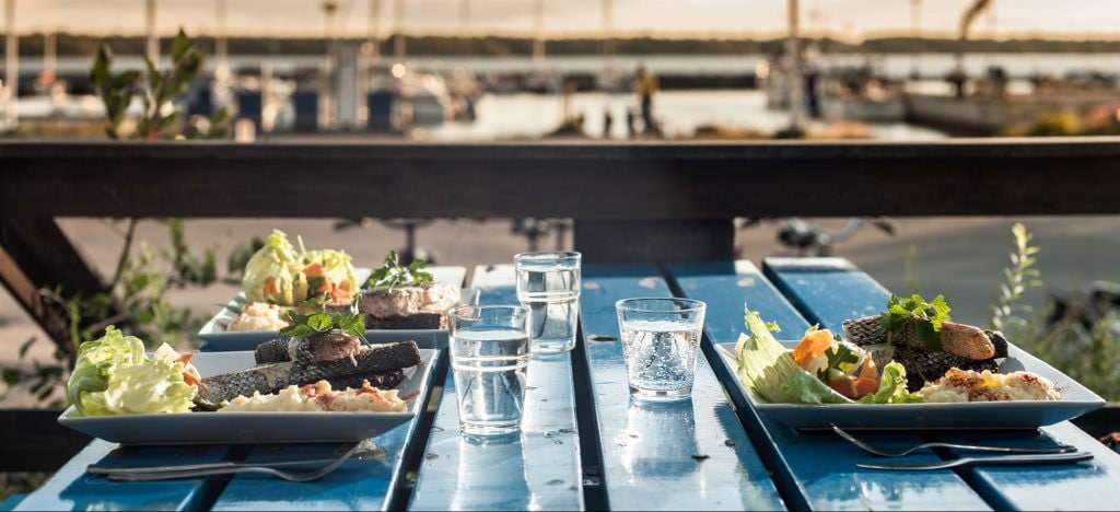 A table set with Icelandic dishes.