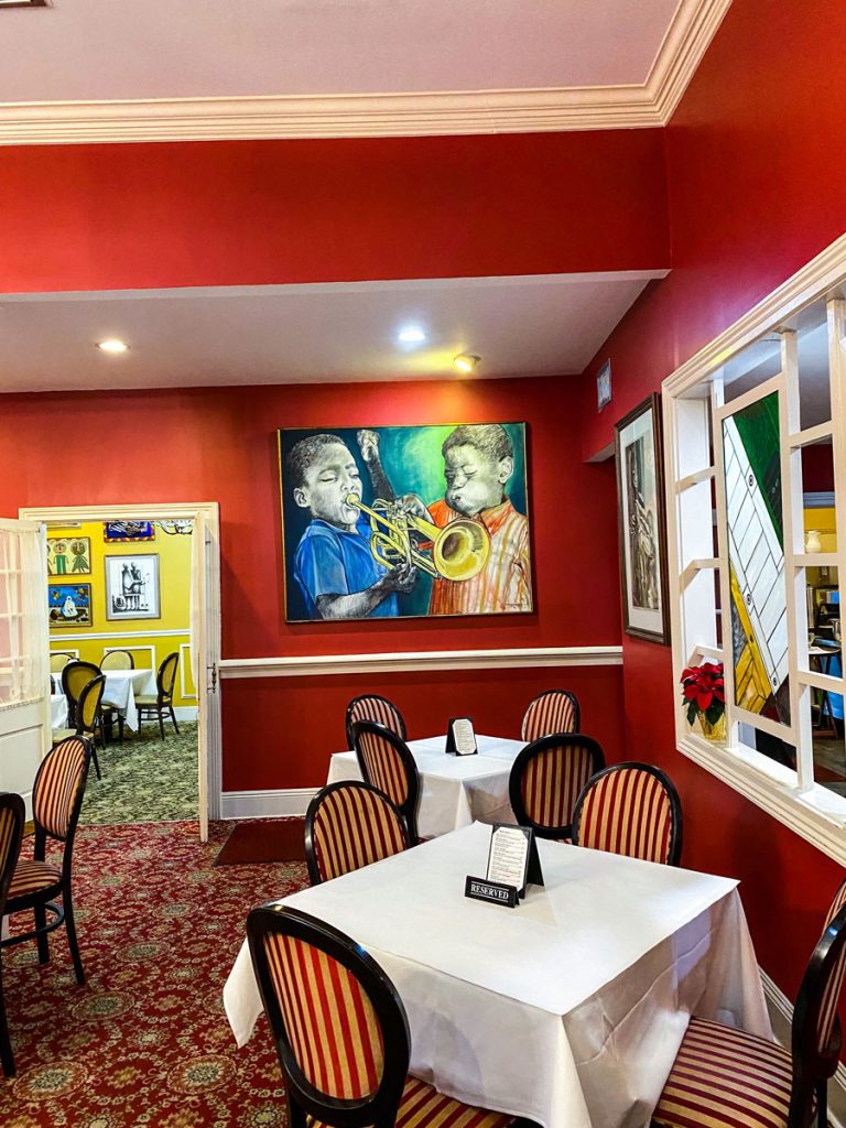 The dining space of Dooky Chase's Restaurant.