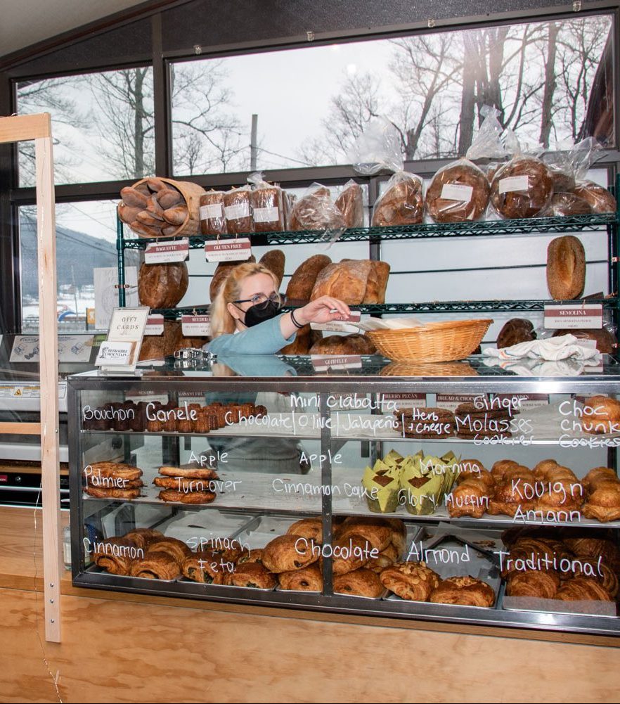 A person working at the bakery.