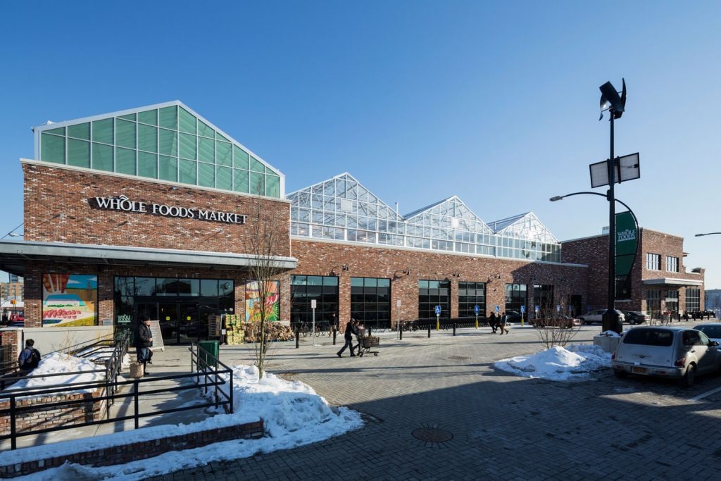 The greenhouse structure seen above Whole Foods.