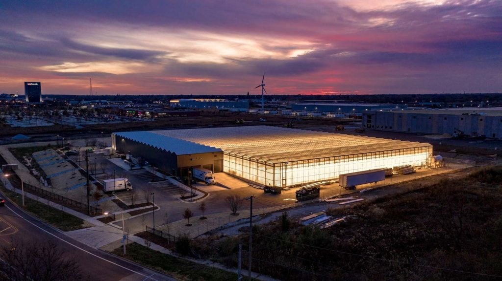 One of the large greenhouse facilities of Gotham Greens.