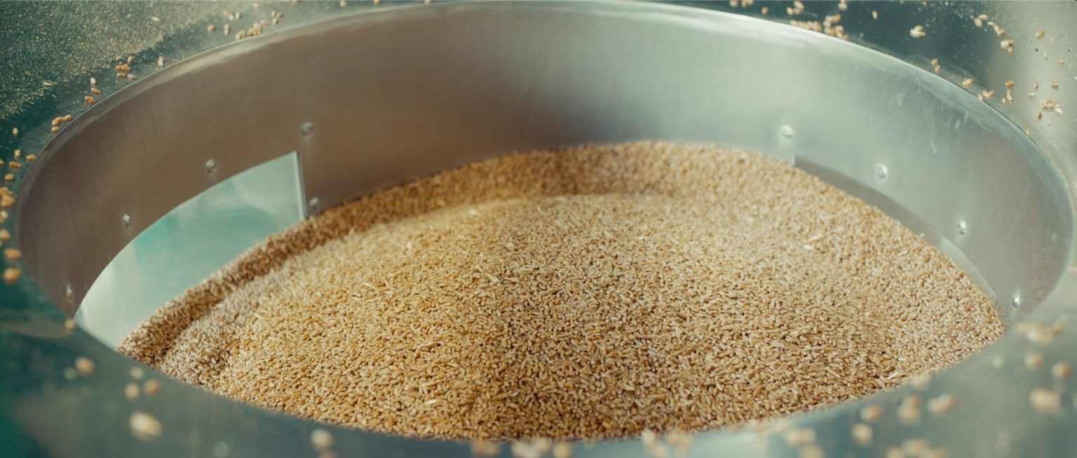 A large container of grain.