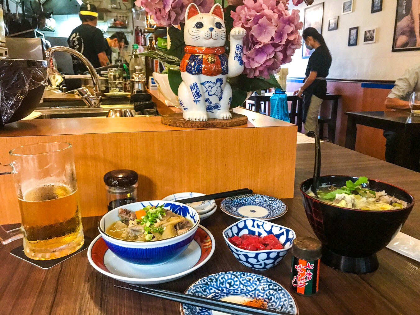 Nobu-ya's decor and dishes.