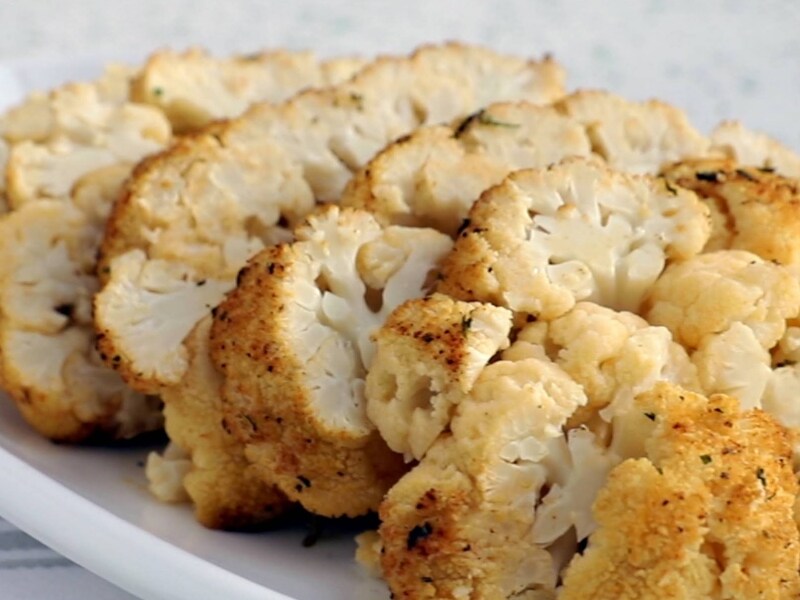 A serving dish of cauliflower rice.