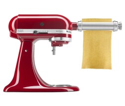 KitchenAid® stand mixer with pasta cutter attachment.