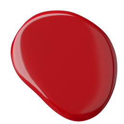 A paint chip featuring the Empire Red color