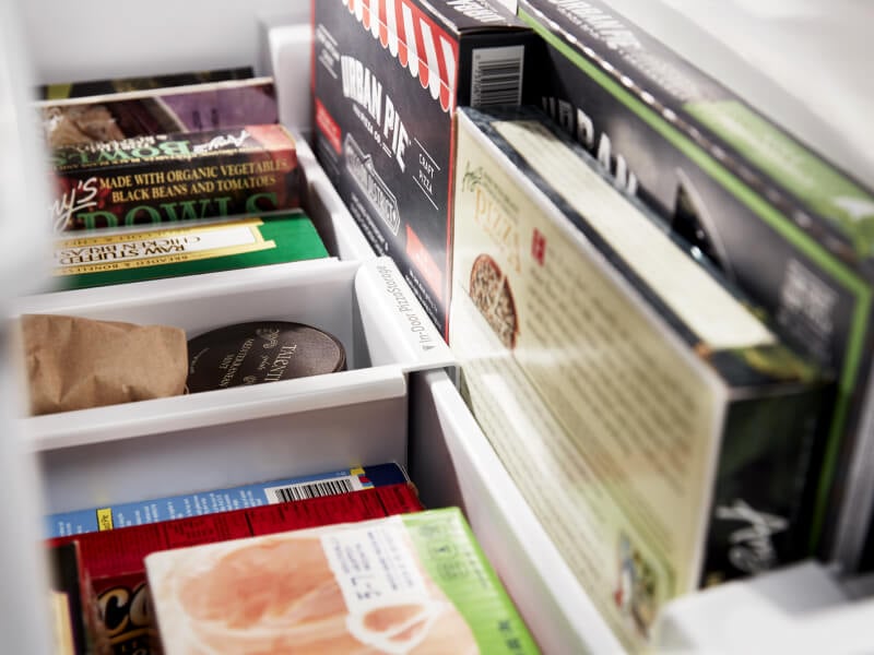 A well organized freezer drawer