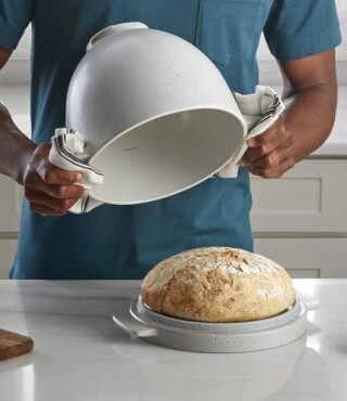 Freshly baked bread on a countertop