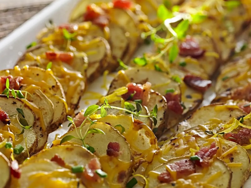 Loaded potato slices