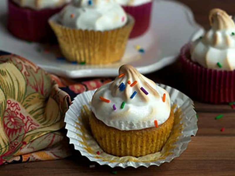 Sweet potato cupcakes with marshmallow frosting
