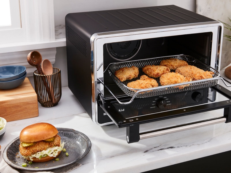 Air fried chicken in a KitchenAid® countertop oven Air fried chicken in a KitchenAid® countertop oven
