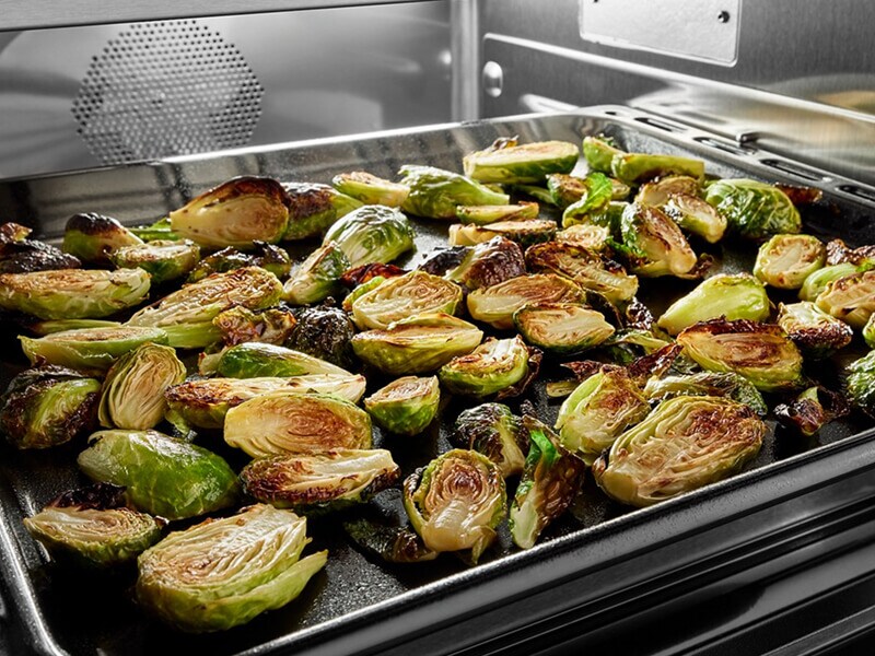 Veggies roasting in an oven