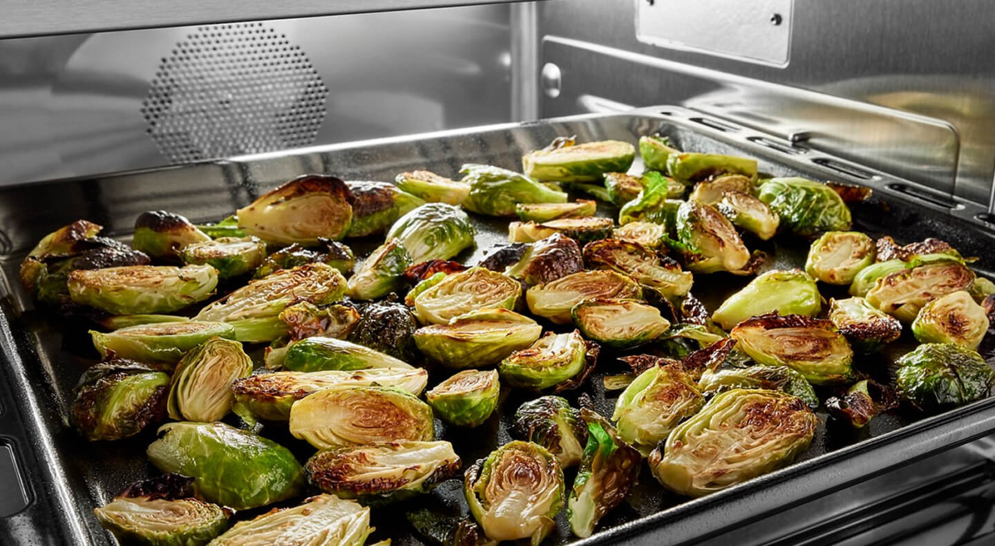 Veggies roasting in an oven