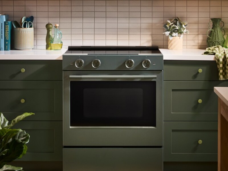 Juniper electric range in an updated kitchen