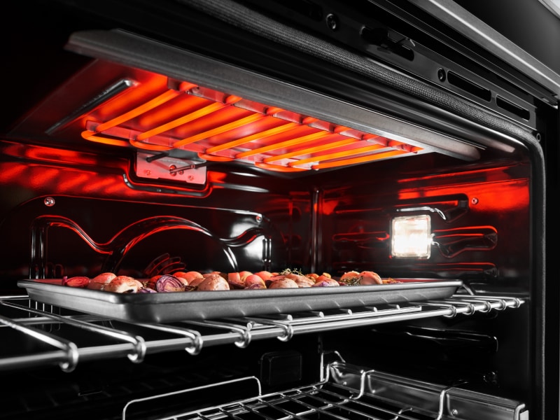 An active broil element broiling food