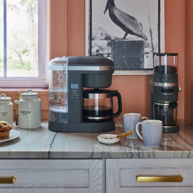 KitchenAid® drip coffee maker on a kitchen counter