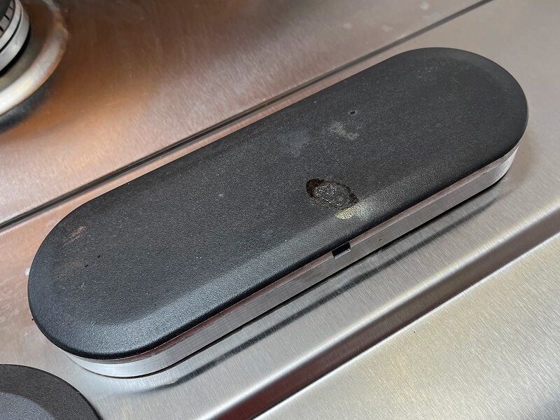 An image of a drip of baked on grease