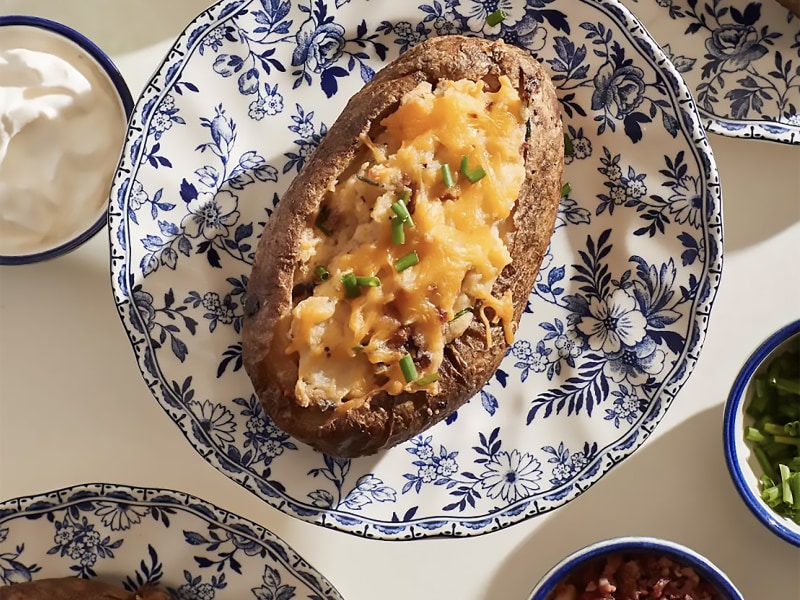Baked potato on a plate Baked potato on a plate