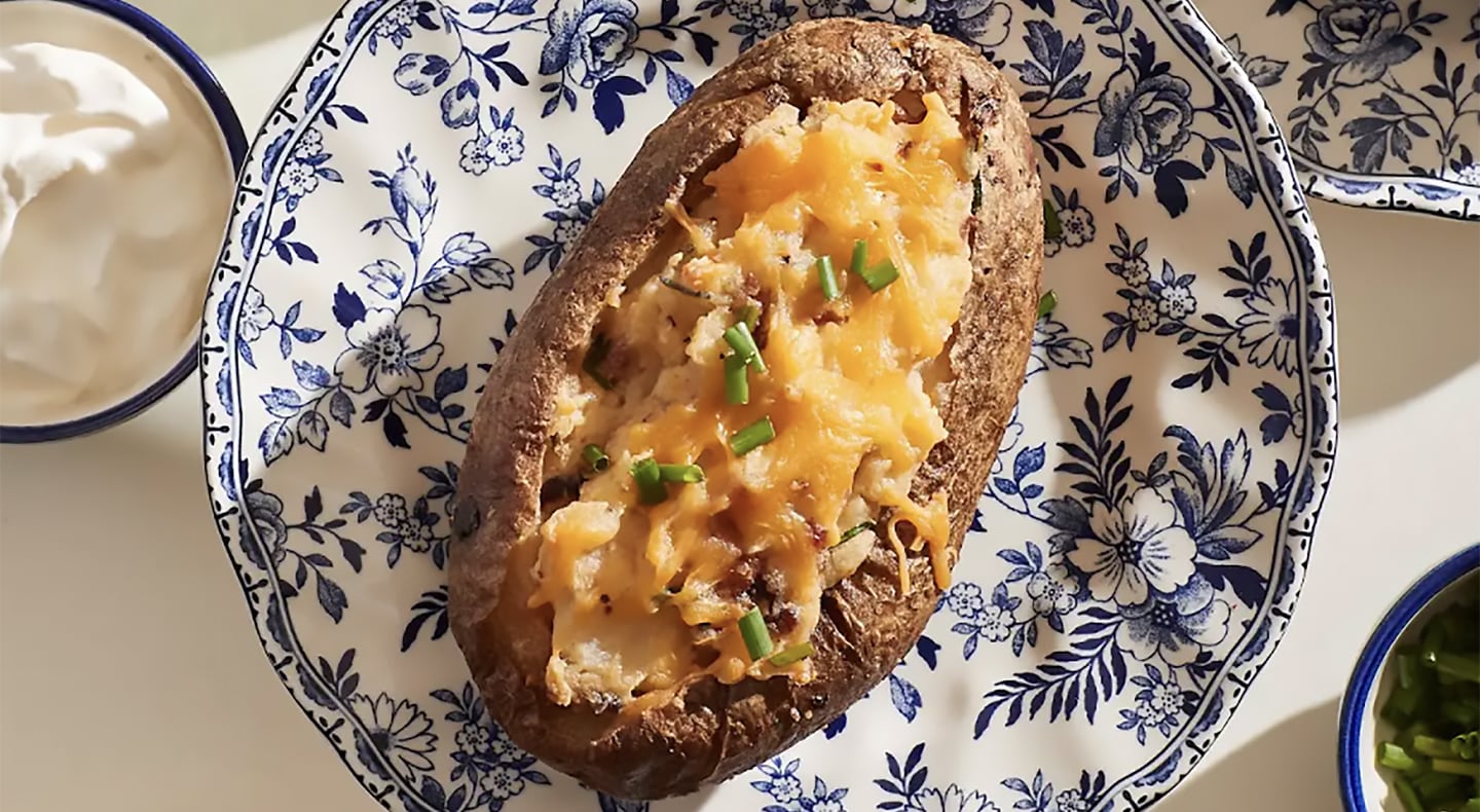 Baked potato on a plate Baked potato on a plate