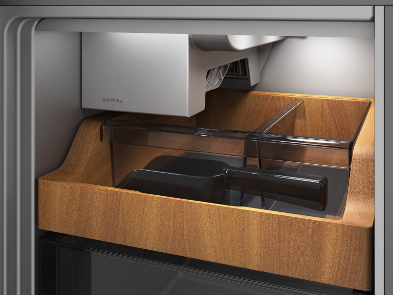 A closeup of an interior shelf of a KitchenAid® refrigerator.