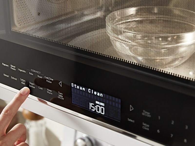 Person microwaving a bowl of water